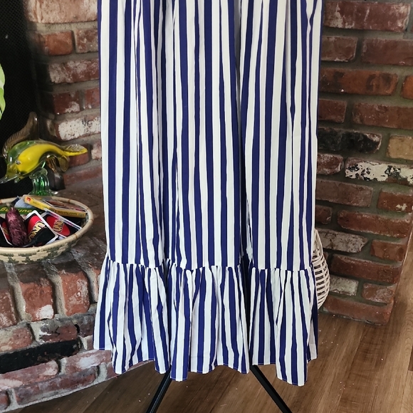 J.Crew Striped Maxi Dress Navy White Coastal Summer Vacation - Picture 4 of 16